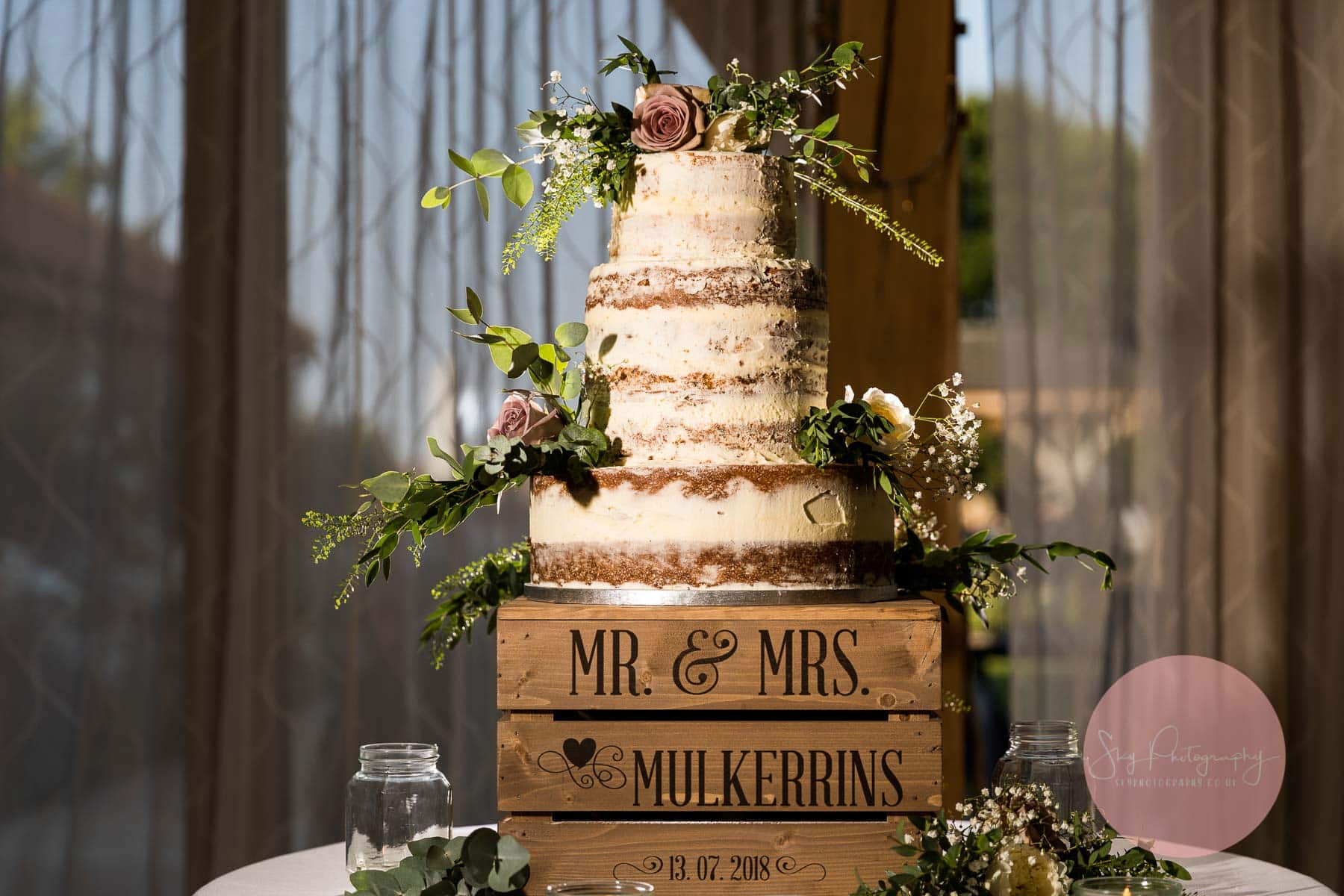 Stunning 3 tiered naked wedding cake